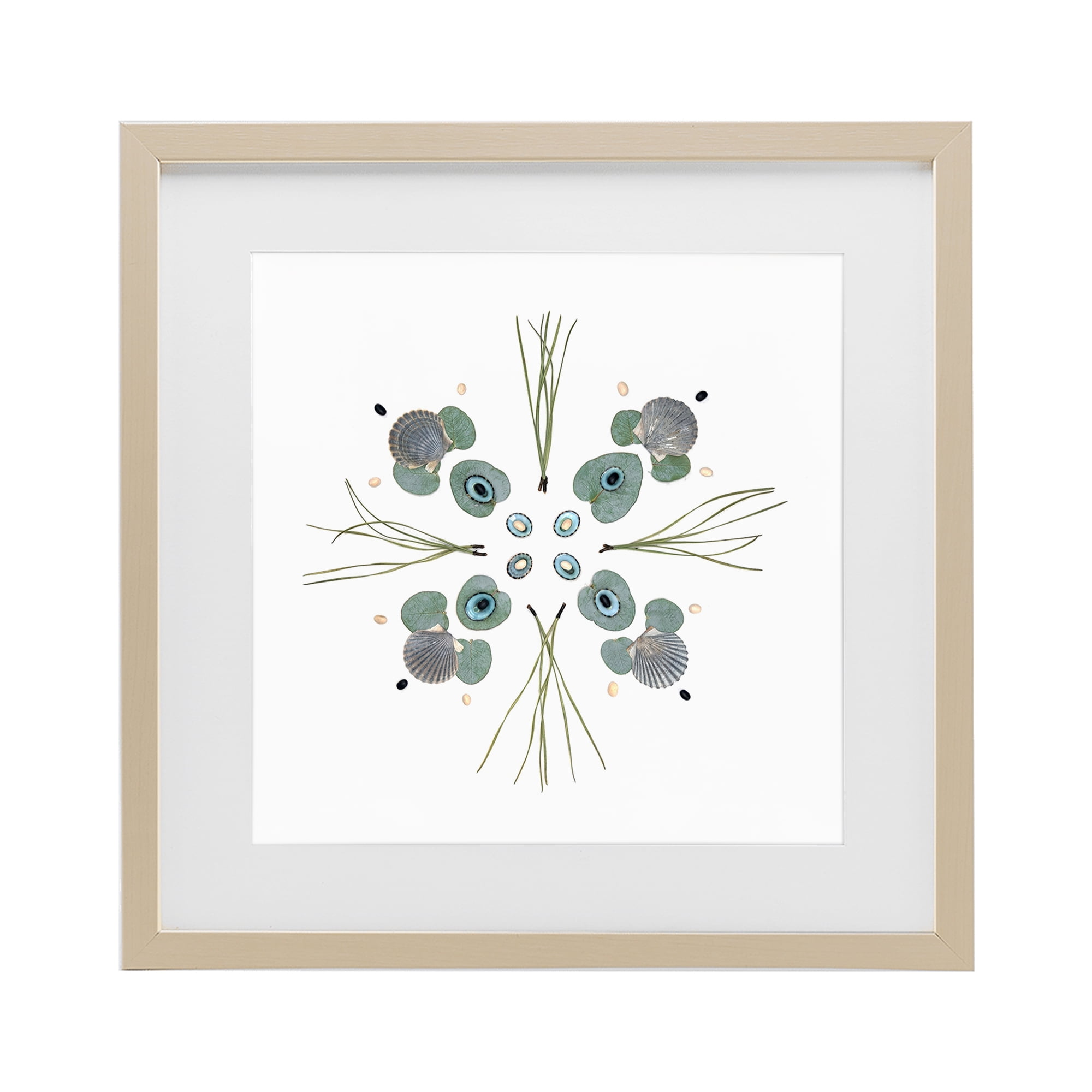 Stupell Industries Seashell & Leaf Symmetry Birch Framed Print Under Glass, design by Beth Adoette