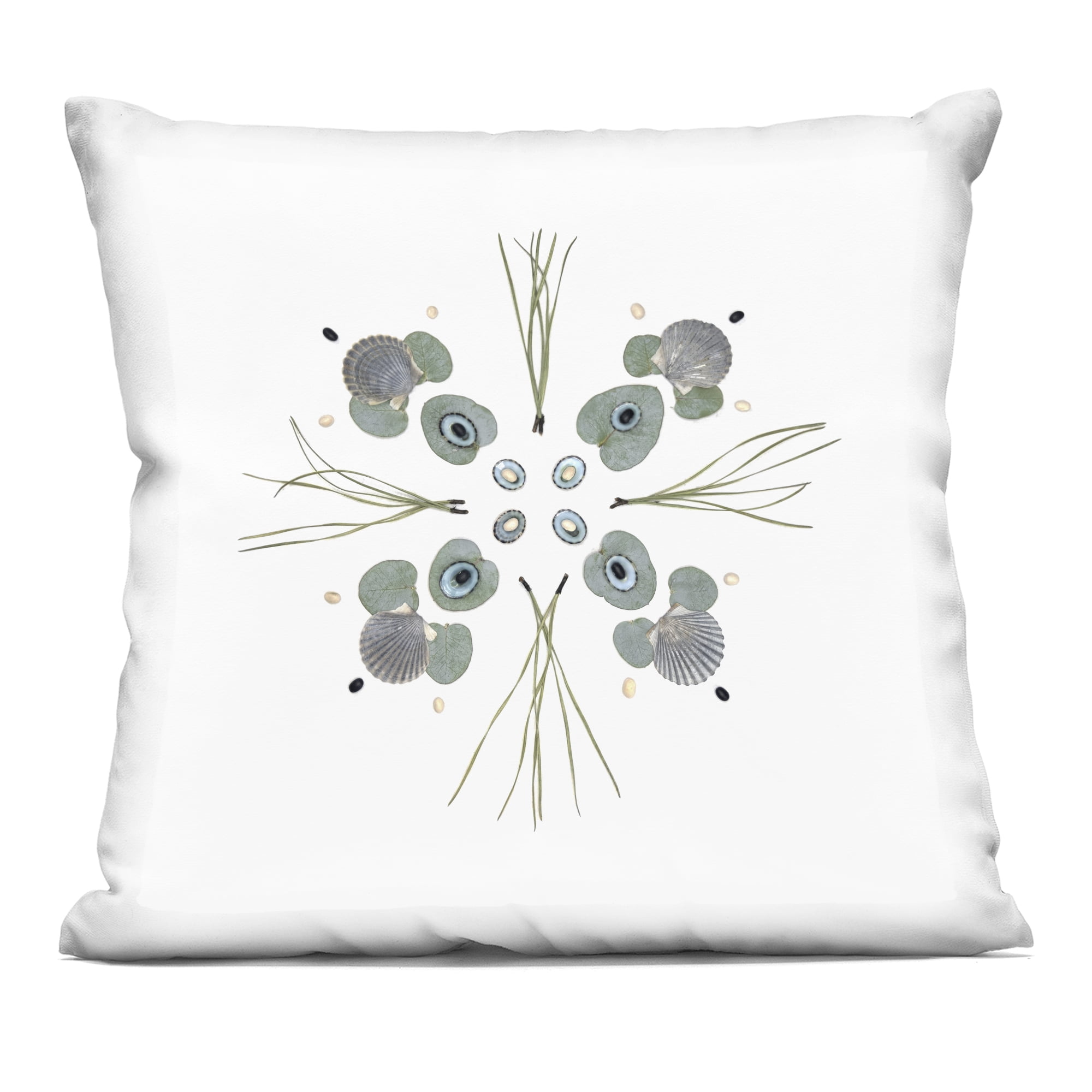 Stupell Industries Seashell & Leaf Symmetry Decorative Printed Throw Pillow, design by Beth Adoette, 18 x 7 x 18
