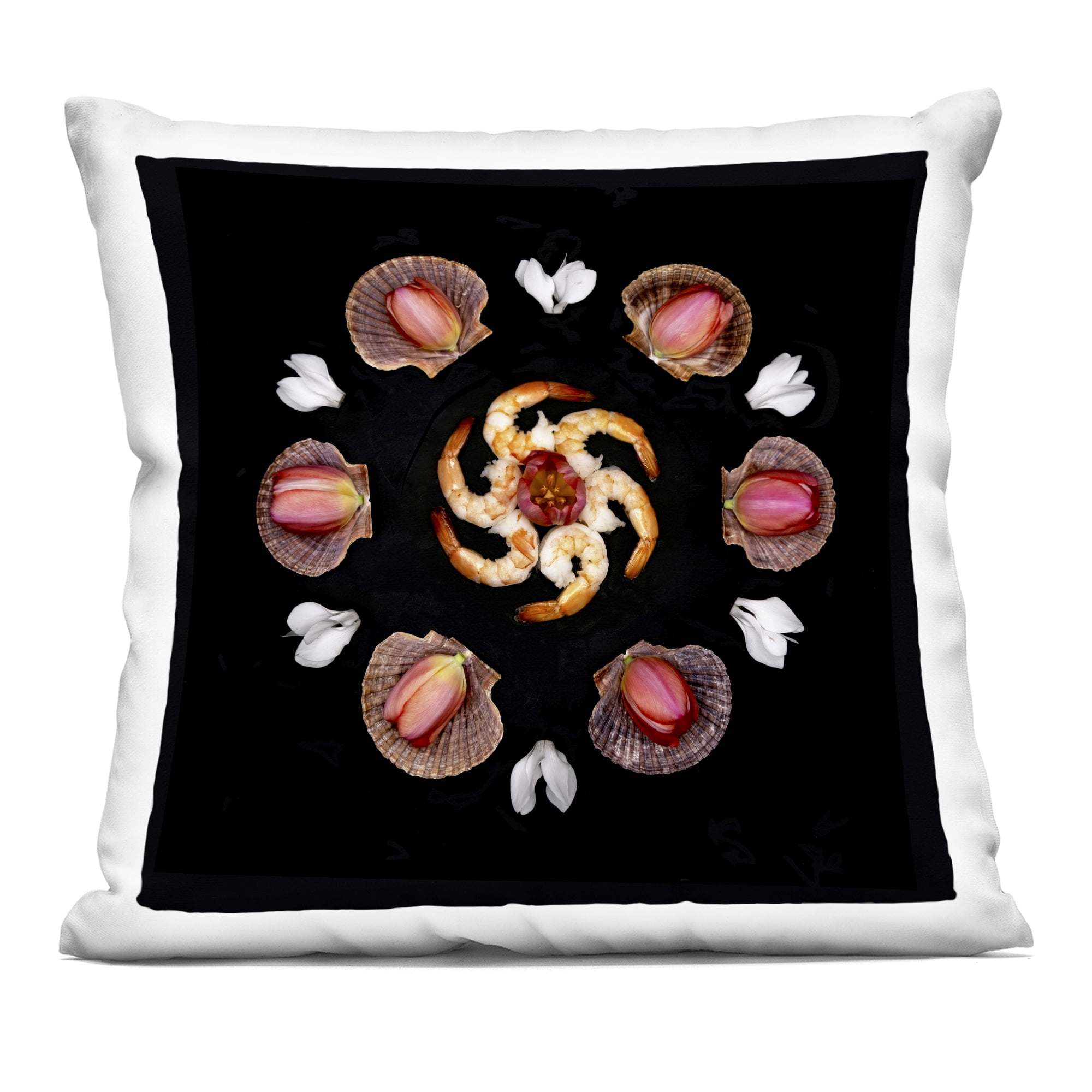 Stupell Industries Seashells & Tulips Symmetry Decorative Printed Throw Pillow, design by Beth Adoette, 18 x 7 x 18