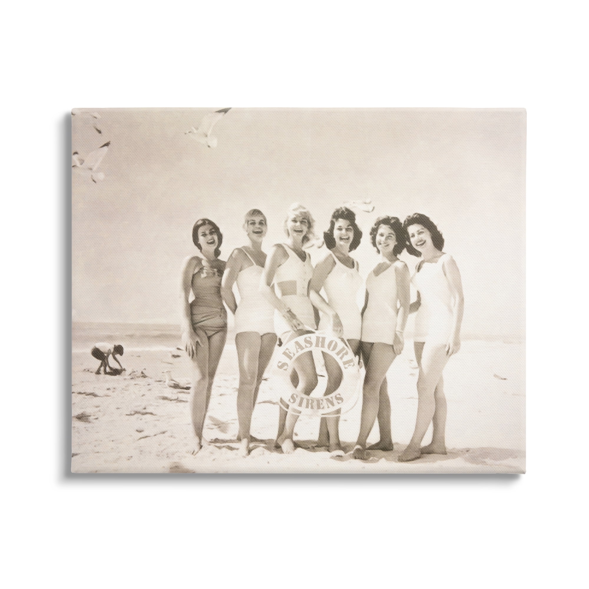 Stupell Industries Seashore Sirens Vintage Photography Coastal Photography Gallery Wrapped Canvas Print Wall Art