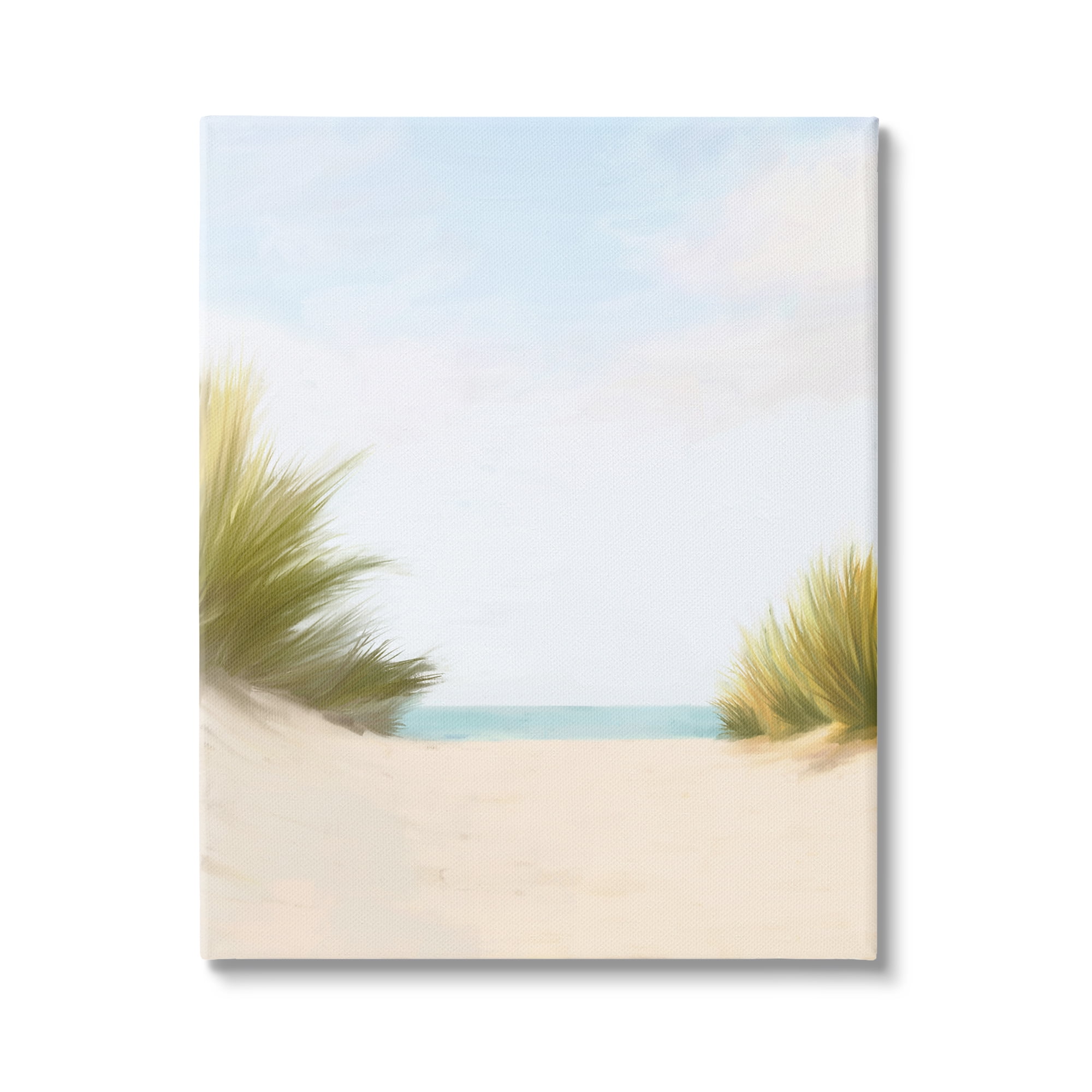 Stupell Industries Seaside Beach Dunes Nature Painting Gallery Wrapped Canvas Print Wall Art, 24 x 30