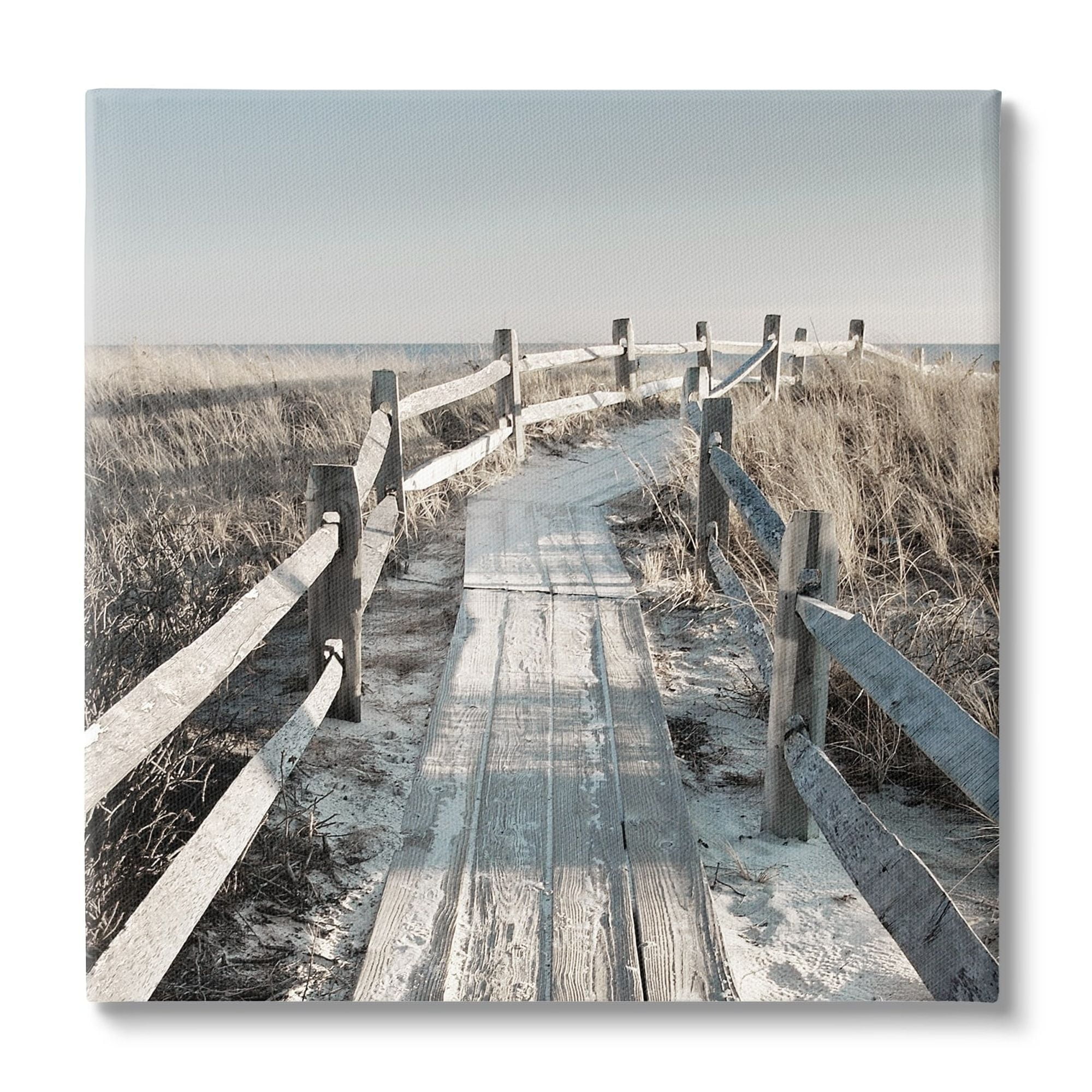 Stupell Industries Seaside Boardwalk Coastal Beach Coastal Photography Gallery Wrapped Canvas Print Wall Art