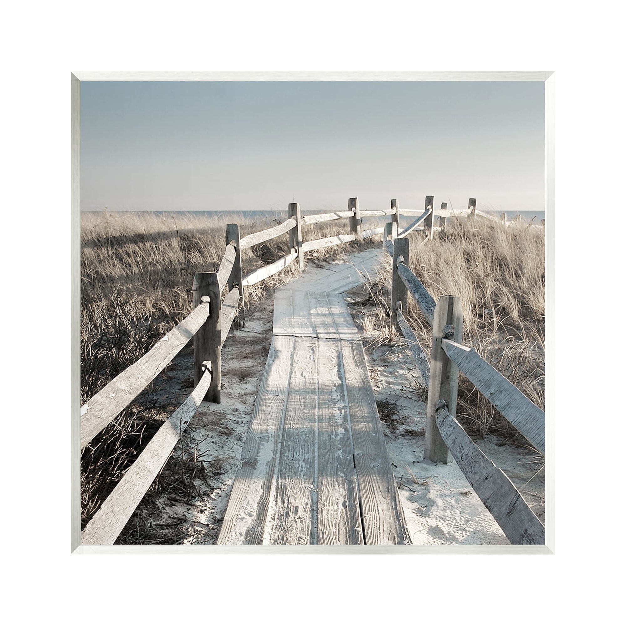 Stupell Industries Seaside Boardwalk Coastal Beach Coastal Photography Unframed Art Print Wall Art