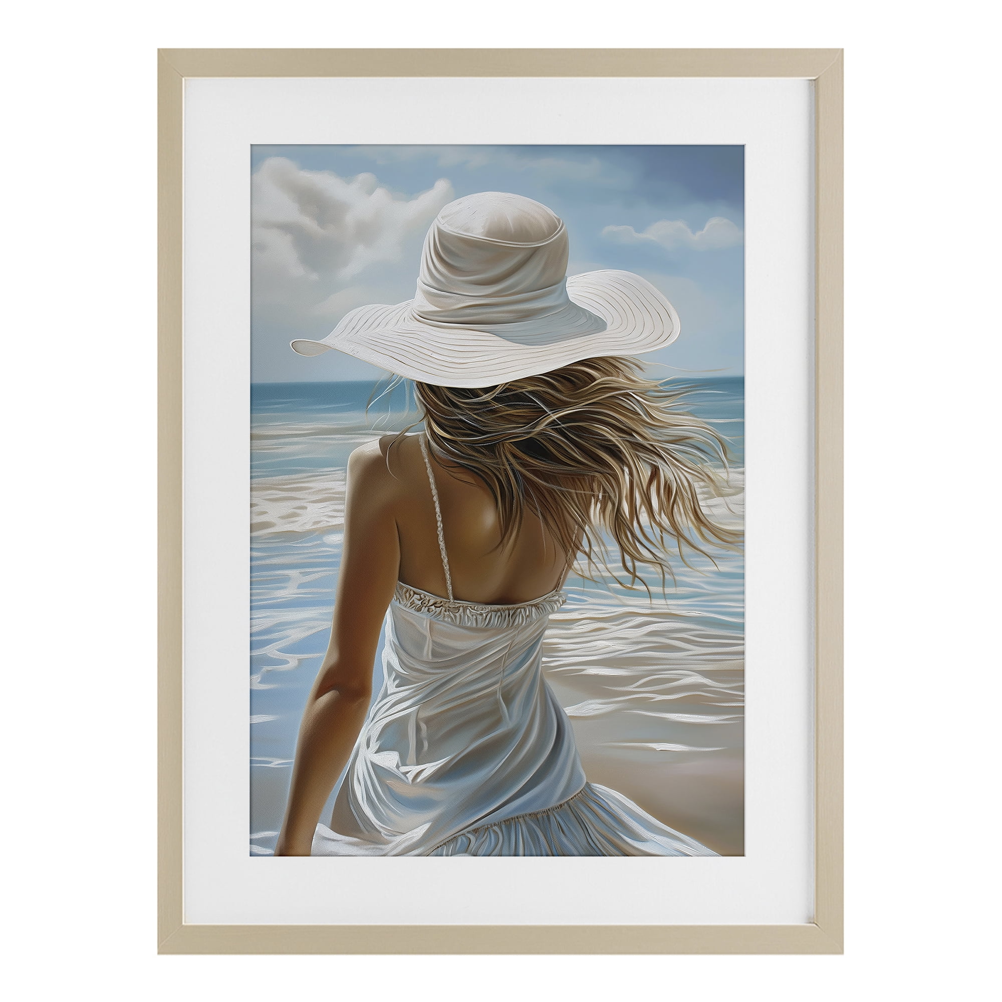 Stupell Industries Seaside Breeze & Flowing Dress Birch Framed Print Under Glass, design by Imagine It Images