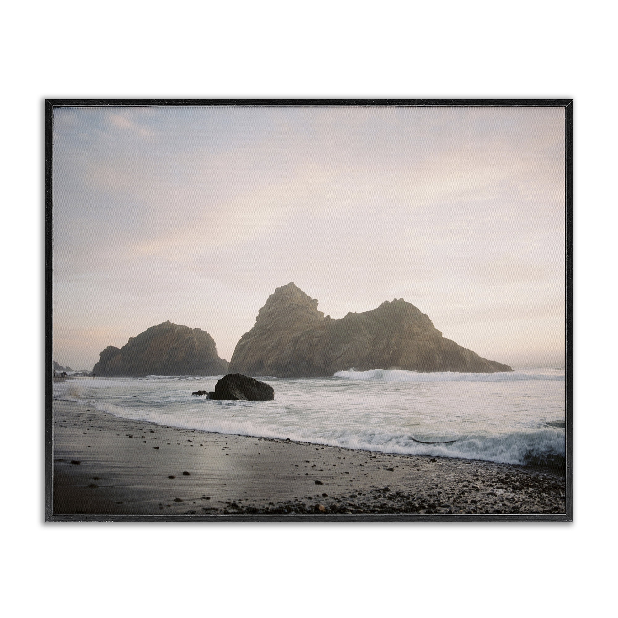 Stupell Industries Seaside Cliffs Landscape Landscape Photography Black Framed Art Print Wall Art, 30 x 24