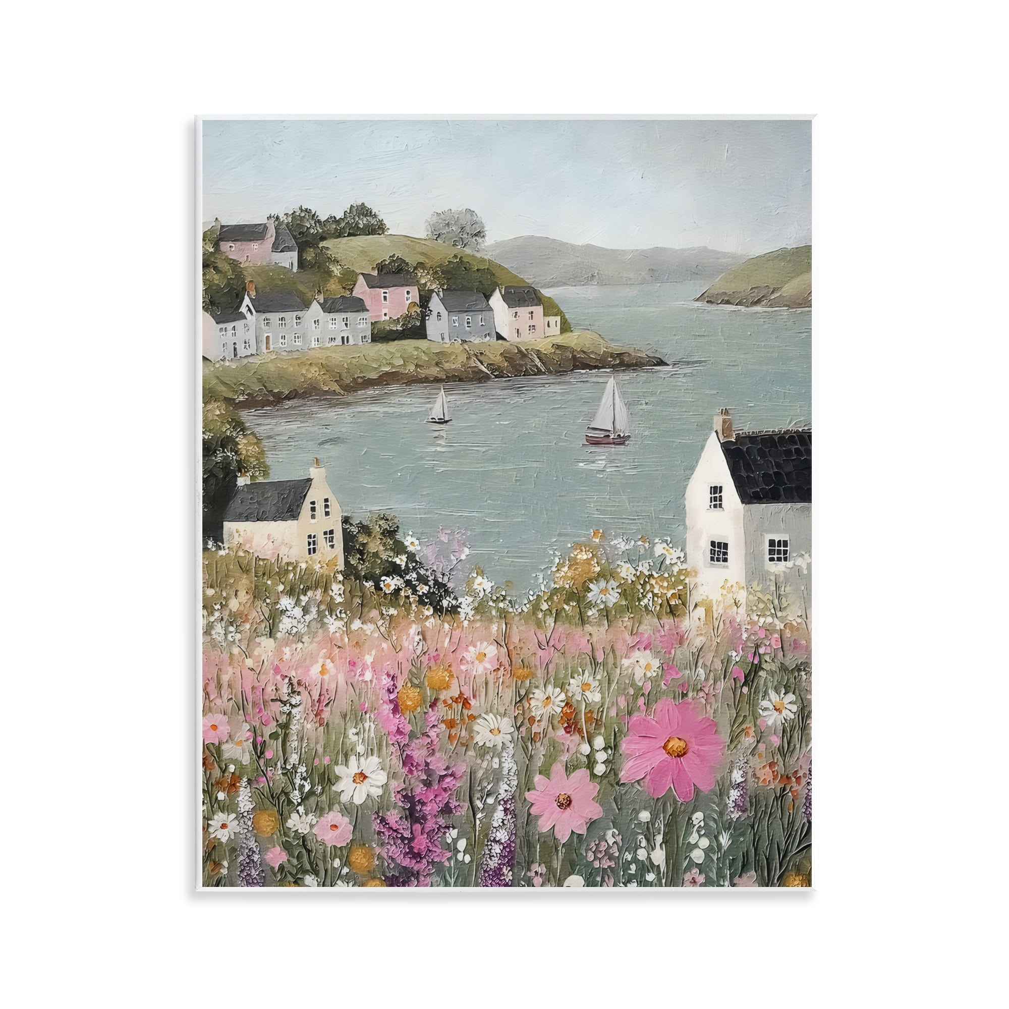 Stupell Industries Seaside Cottages & Sailboats Wall Plaque Art, design by Riley B