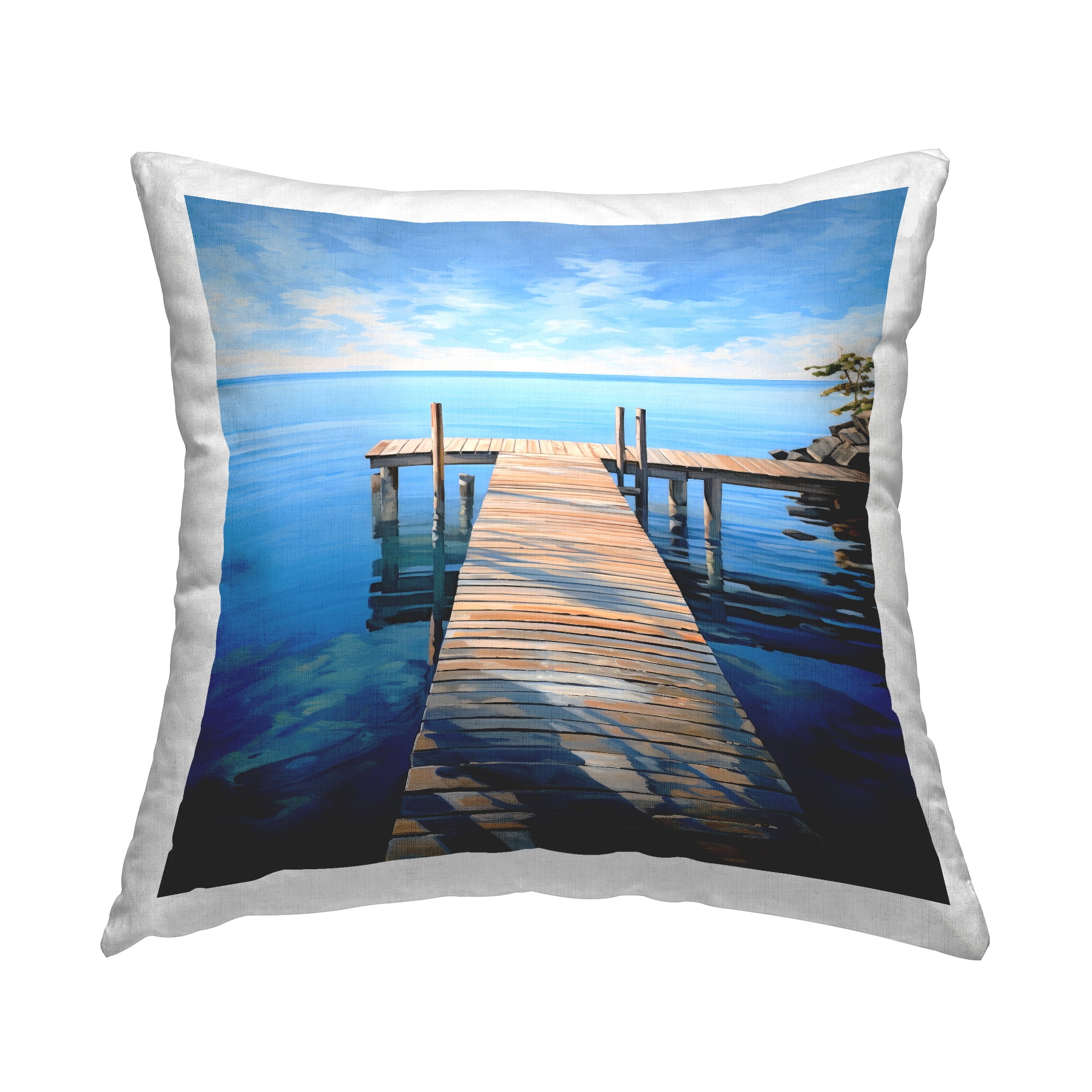 Stupell Industries Seaside Dock Sky Decorative Printed Throw Pillow, 18 x 18