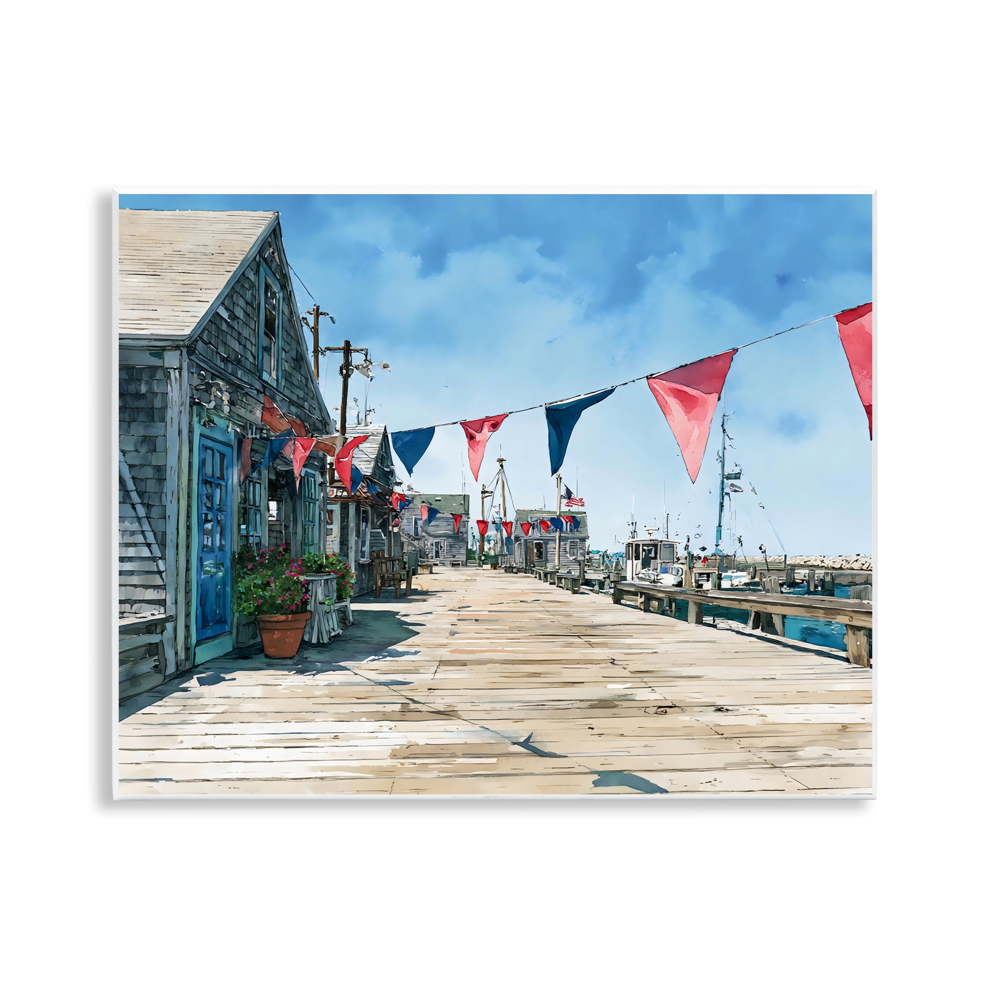 Stupell Industries Seaside Fishing Wharf Wall Plaque Art, design by Franklyn Gregory