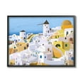 thumbnail image 1 of Stupell Industries Seaside Greek Cityscape White Yellow Buildings Black Framed by Carla Daly, 1 of 7