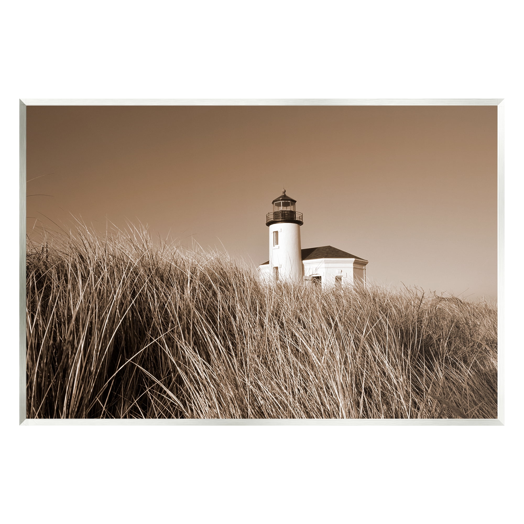 Stupell Industries Seaside Lighthouse Beach Grasses Photography Coastal ...