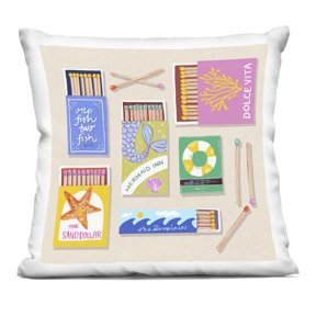 Stupell Industries Seaside Matchbox Collection Decorative Printed Throw Pillow, design by Rachael Reese, 18 x 7 x 18