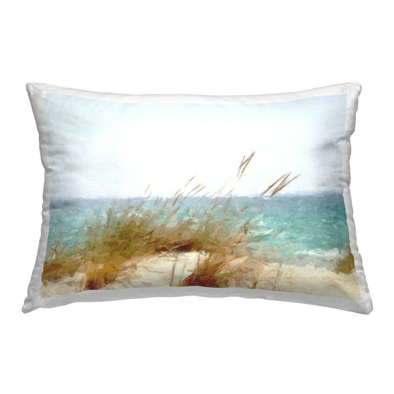 Stupell Industries Seaside Reeds on Beach Decorative Printed Throw Pillow, 14 x 20