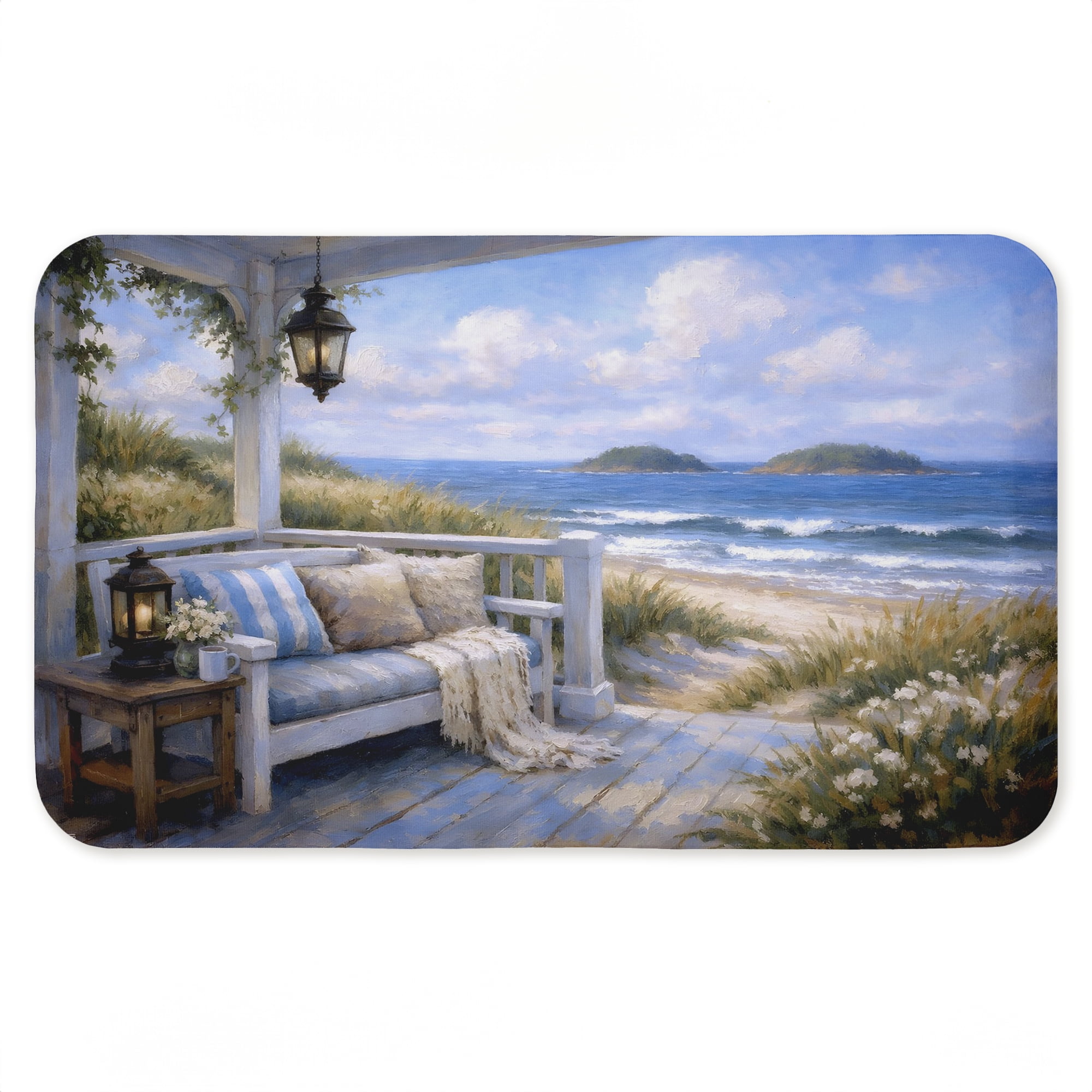 Stupell Industries Seaside Relaxation on Patio Printed Anti-Fatigue Floor Mat, design by Tabz Jones