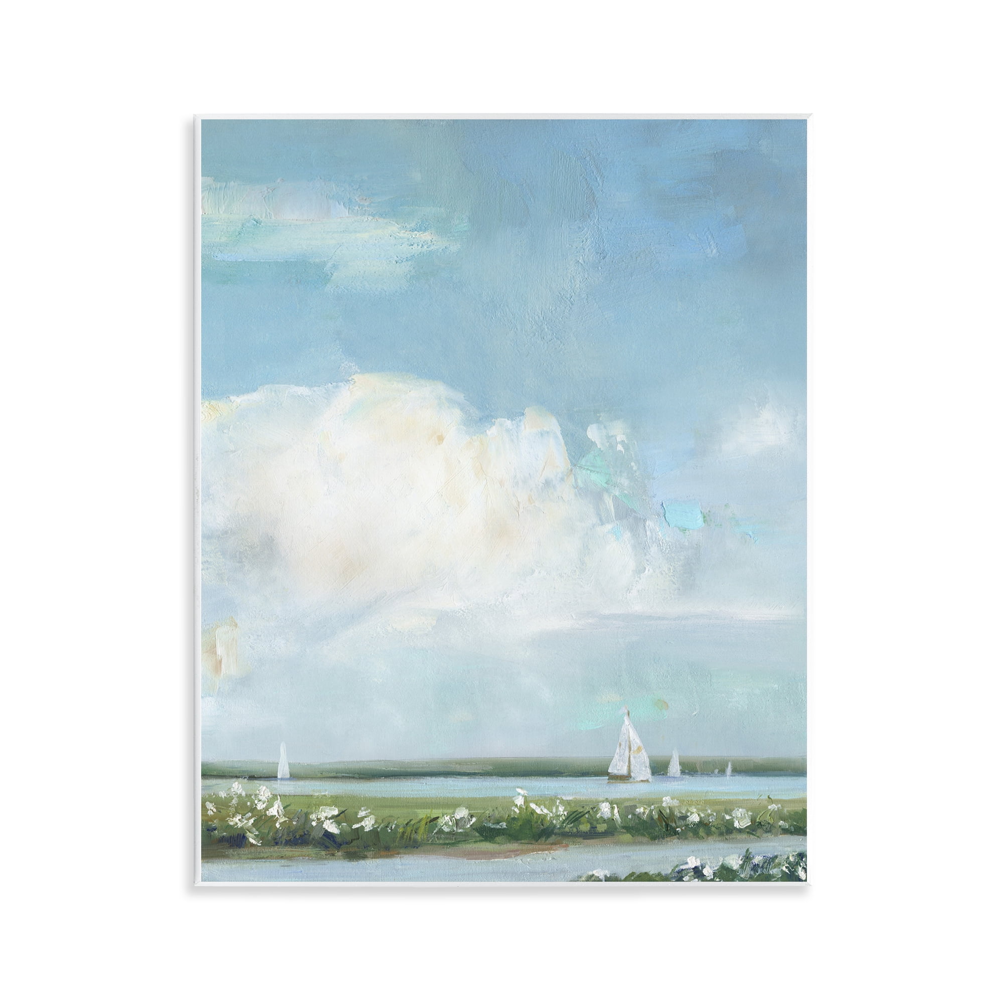 Stupell Industries Seaside Sailing Along Meadow Wall Plaque Art, design by Sally Swatland
