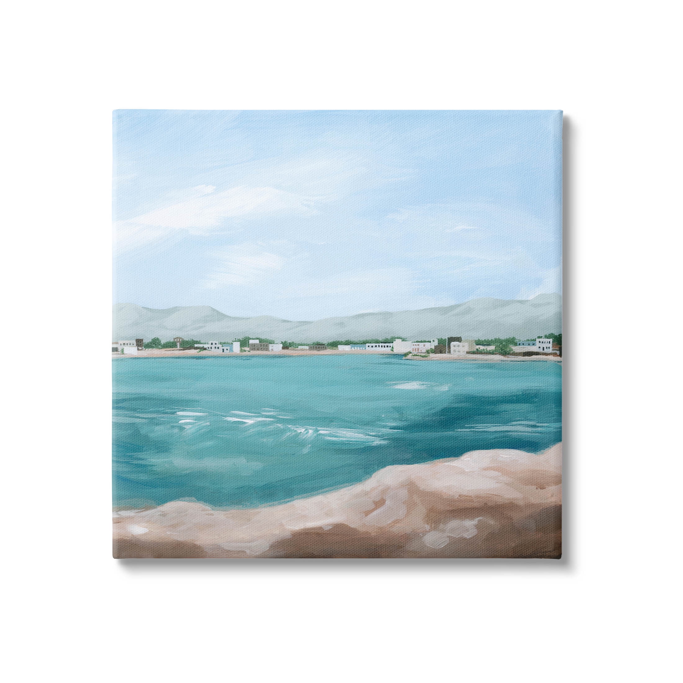 Stupell Industries Seaside Town Beach Ripples Painting Gallery Wrapped Canvas Print Wall Art, Design by Grace Popp