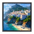 thumbnail image 1 of Stupell Industries Seaside Town's Beach View Black Framed Floater Canvas Wall Art design by LSR Creative Studio, 18 x 18, 1 of 9