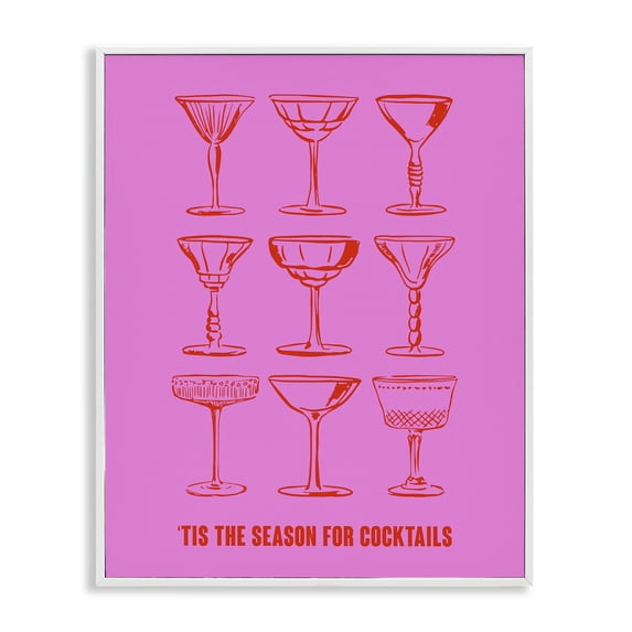Stupell Industries Contemporary Season For Cocktails White Framed Giclee Art, 16 x 20, by House of Lulu