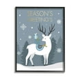 thumbnail image 1 of Stupell Industries Season's Greetings Holiday Reindeer Graphic Art Black Framed Art Print Wall Art, Design by Louise Allen Designs, 1 of 7