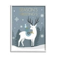 thumbnail image 1 of Stupell Industries Season's Greetings Holiday Reindeer Graphic Art White Framed Art Print Wall Art, Design by Louise Allen Designs, 1 of 7