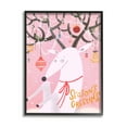 thumbnail image 1 of Stupell Industries Season's Greetings Sentiment Playful Christmas Ornament Reindeer Modern Painting Black Framed Art Print Wall Art, 11 x 14, Design by JunCo. Studio, 1 of 7