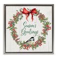 thumbnail image 1 of Stupell Industries French Country Season's Greetings Wreath Gray Floating Frame Canvas Art, 18 x 18, by Sally Swatland, 1 of 8