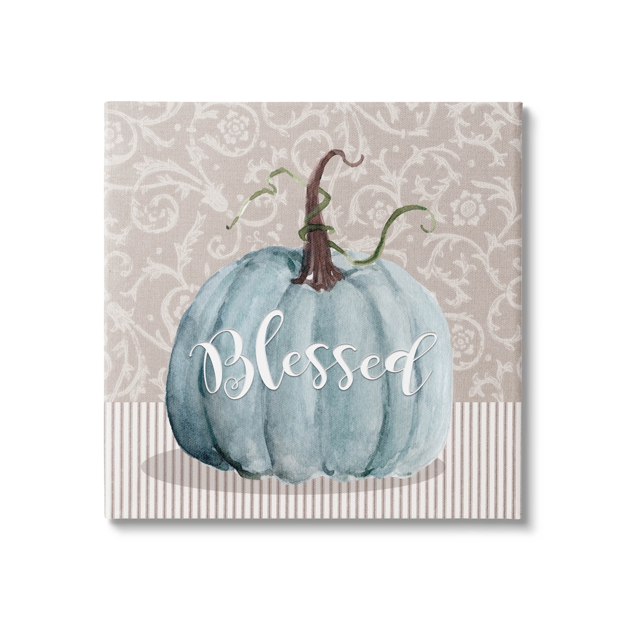 Stupell Industries Seasonal Blessed Pumpkin Patterned Graphic Art Gallery Wrapped Canvas Print Wall Art, Design by Livi Finn