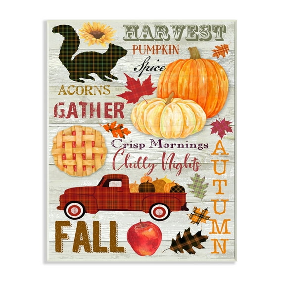 Stupell Industries Seasonal Fall Phrases Rustic Autumn Charm Landscape Painting Wall Plaque Art Print Wall Art, 10 x 15