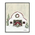 thumbnail image 1 of Stupell Industries Seasonal Garlands Barn Holiday Painting Black Framed Art Prints Wall Art, 24 x 30, 1 of 10
