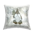 thumbnail image 1 of Stupell Industries Seasonal Gnome Holding Holiday Pine Snowflakes Design by Livi + Fin Throw Pillow, 1 of 4