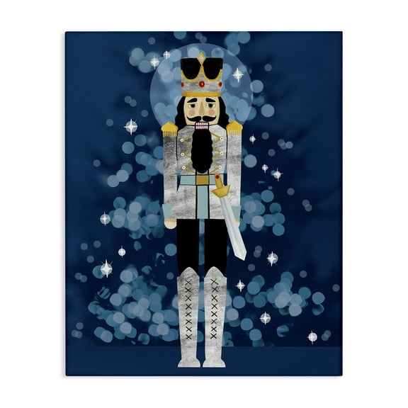 Stupell Industries Seasonal Modern Nutcracker Holiday Painting Gallery Wrapped Canvas Art Print Wall Art, 16 x 20