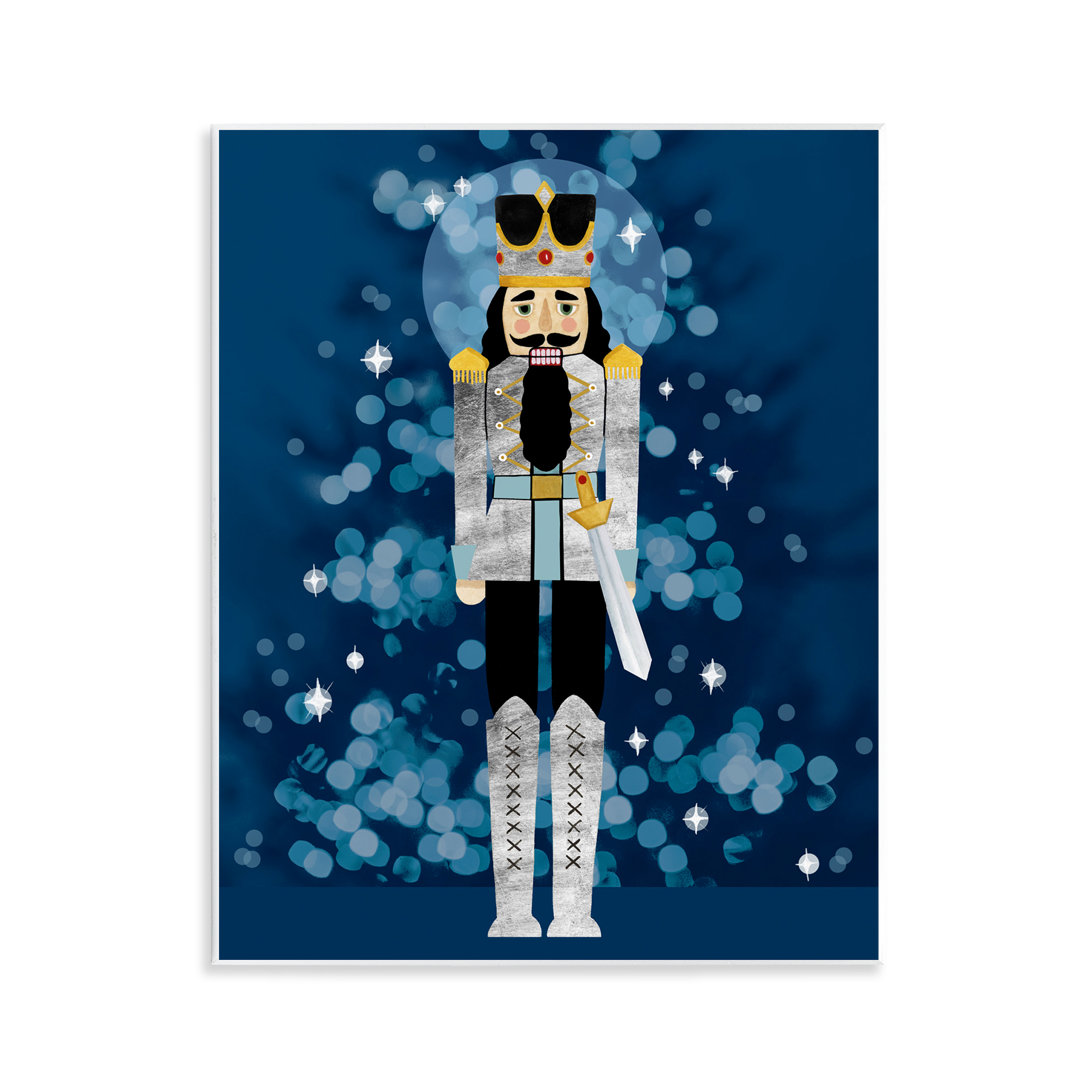 Stupell Industries Seasonal Modern Nutcracker Holiday Painting Unframed Art Print Wall Art, 11 x 14