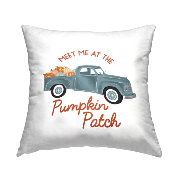 Stupell Industries Seasonal Pumpkin Patch Autumn Truckload Design by The Saturday Evening Post Throw Pillow