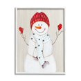 thumbnail image 1 of Stupell Industries Seasonal Snowman Smiling Red Hat Holiday Painting White Framed Art Print Wall Art, 1 of 5