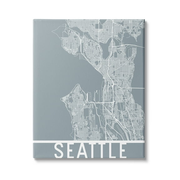Stupell Industries Seattle City Street Map Geometric Transportation Grid Washington, 16 x 20, Design by Daphne Polselli