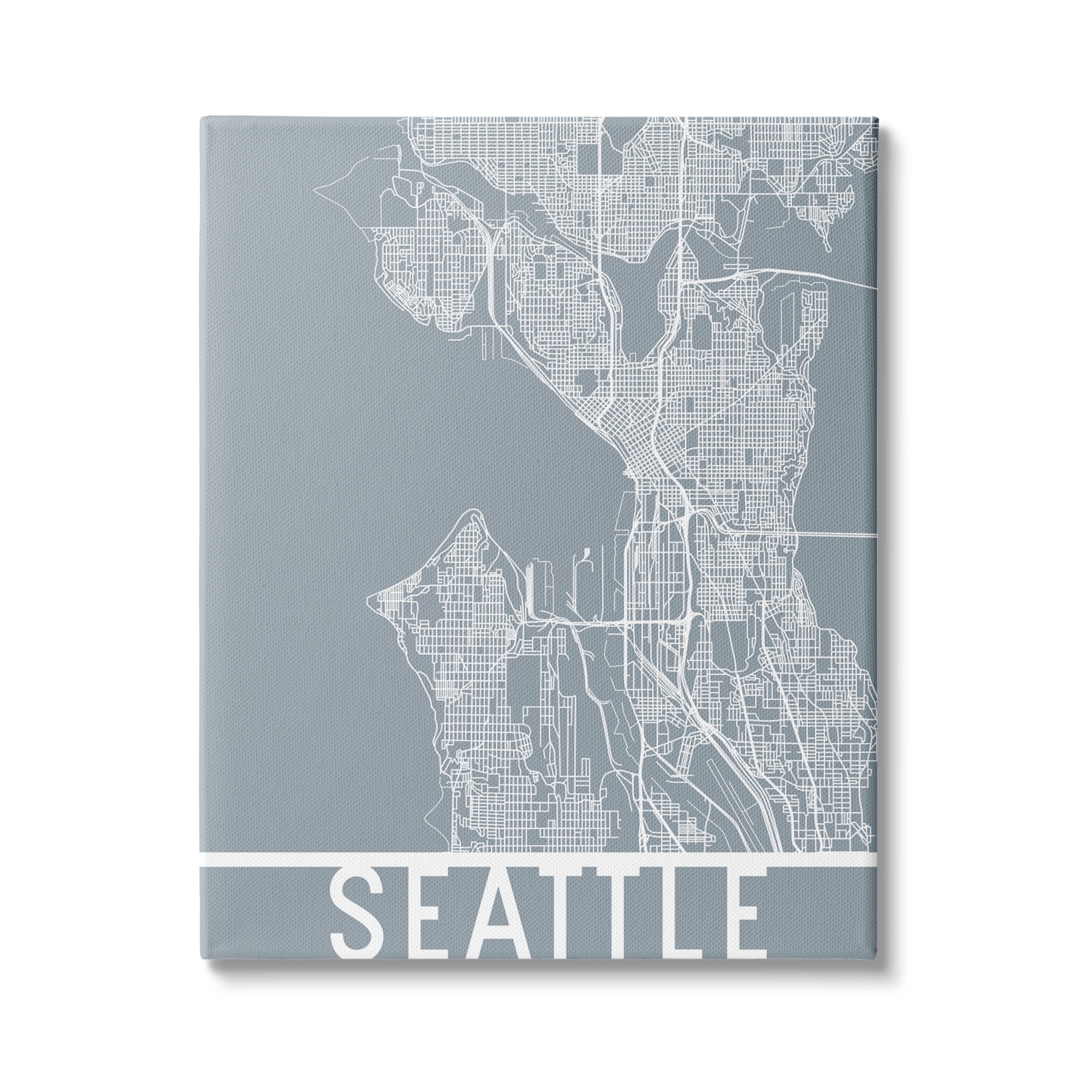Stupell Industries Seattle City Street Map Geometric Transportation Grid Washington, 36 x 48, Design by Daphne Polselli