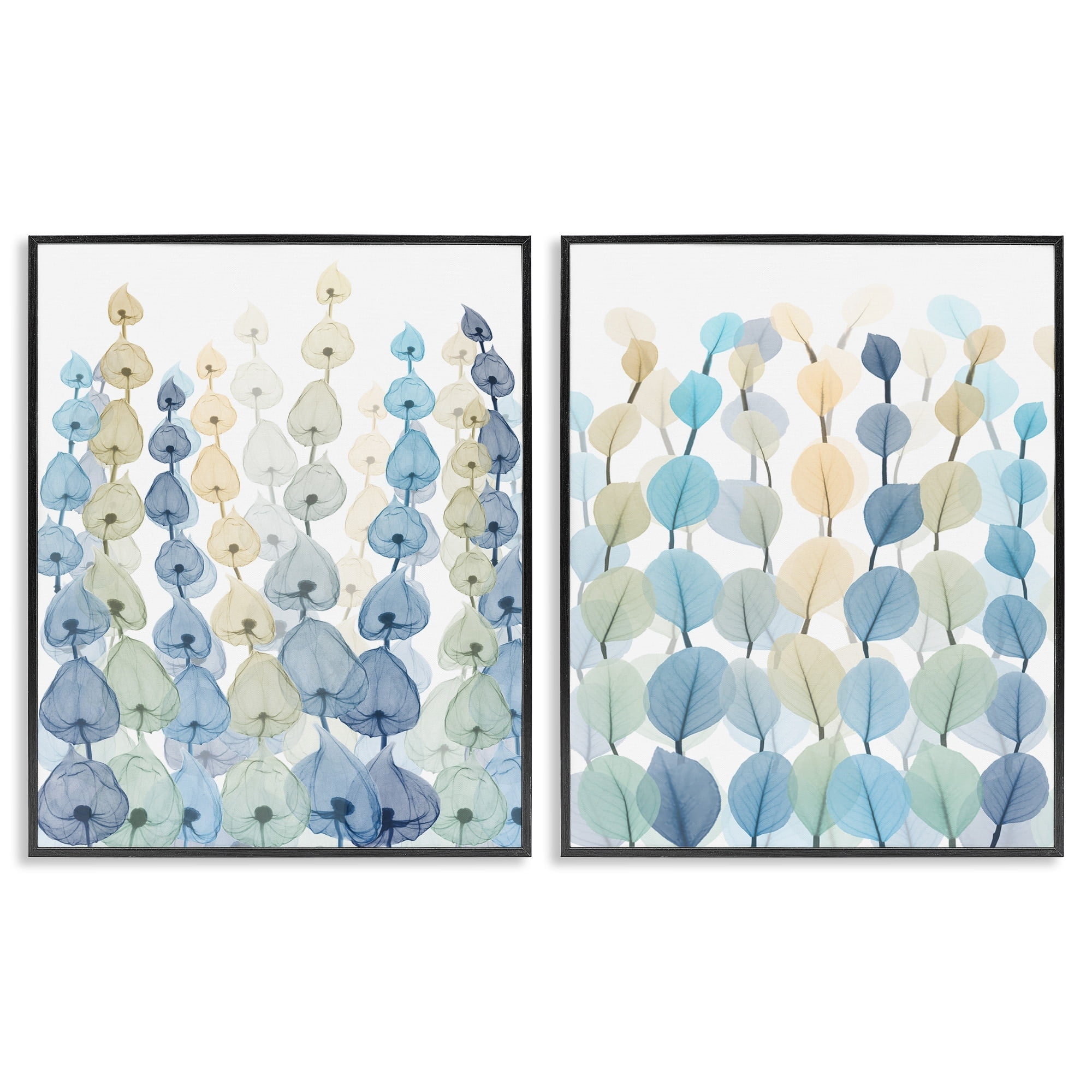Stupell Industries Seaweeds And Ocean Plants Blue Green Pattern Designs Graphic Art Black Framed Art Print Wall Art Set of 2, 11x14, by Albert Koetsier