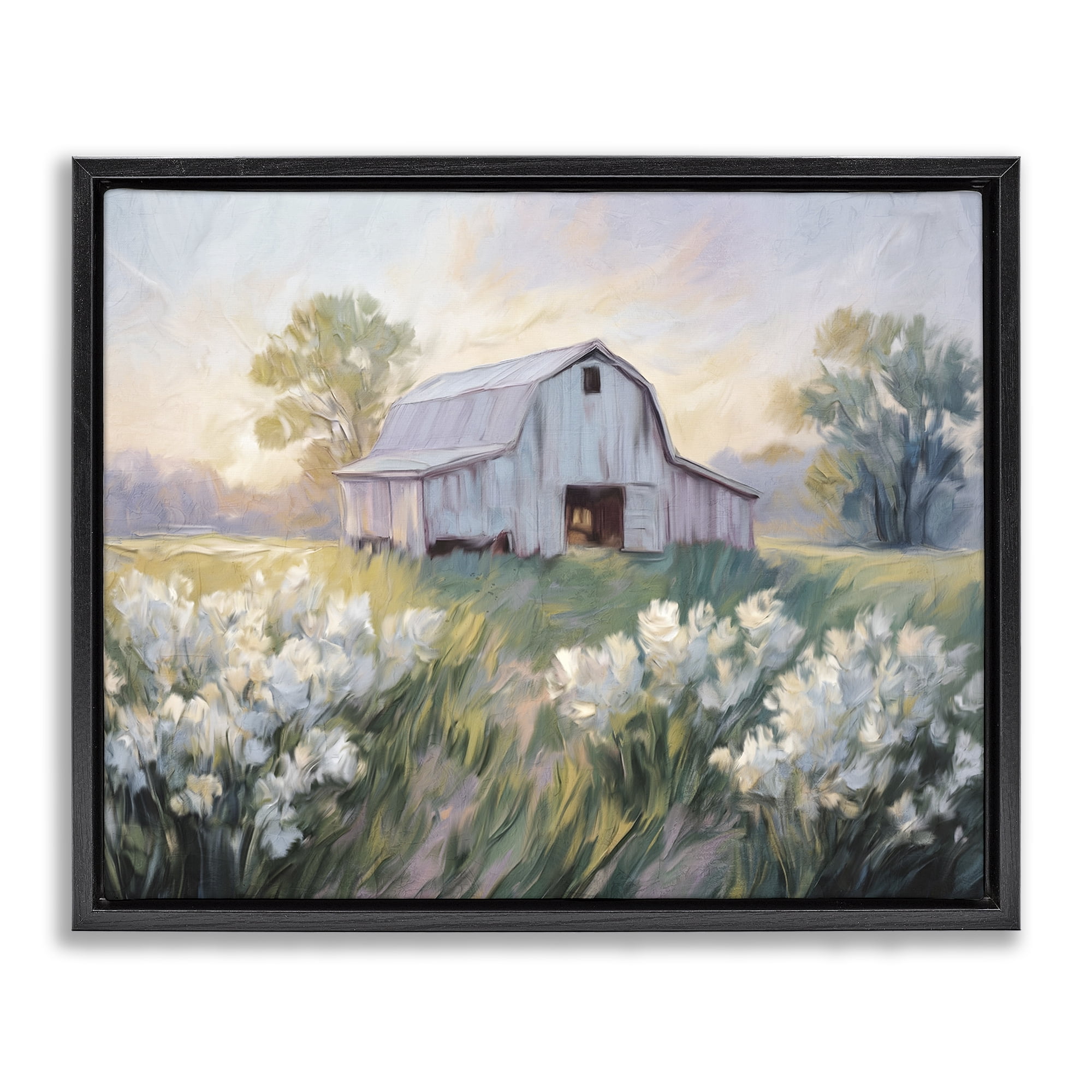 Stupell Industries Secluded Barn Landscape Black Framed Floater Canvas Wall Art, design by Kim Allen