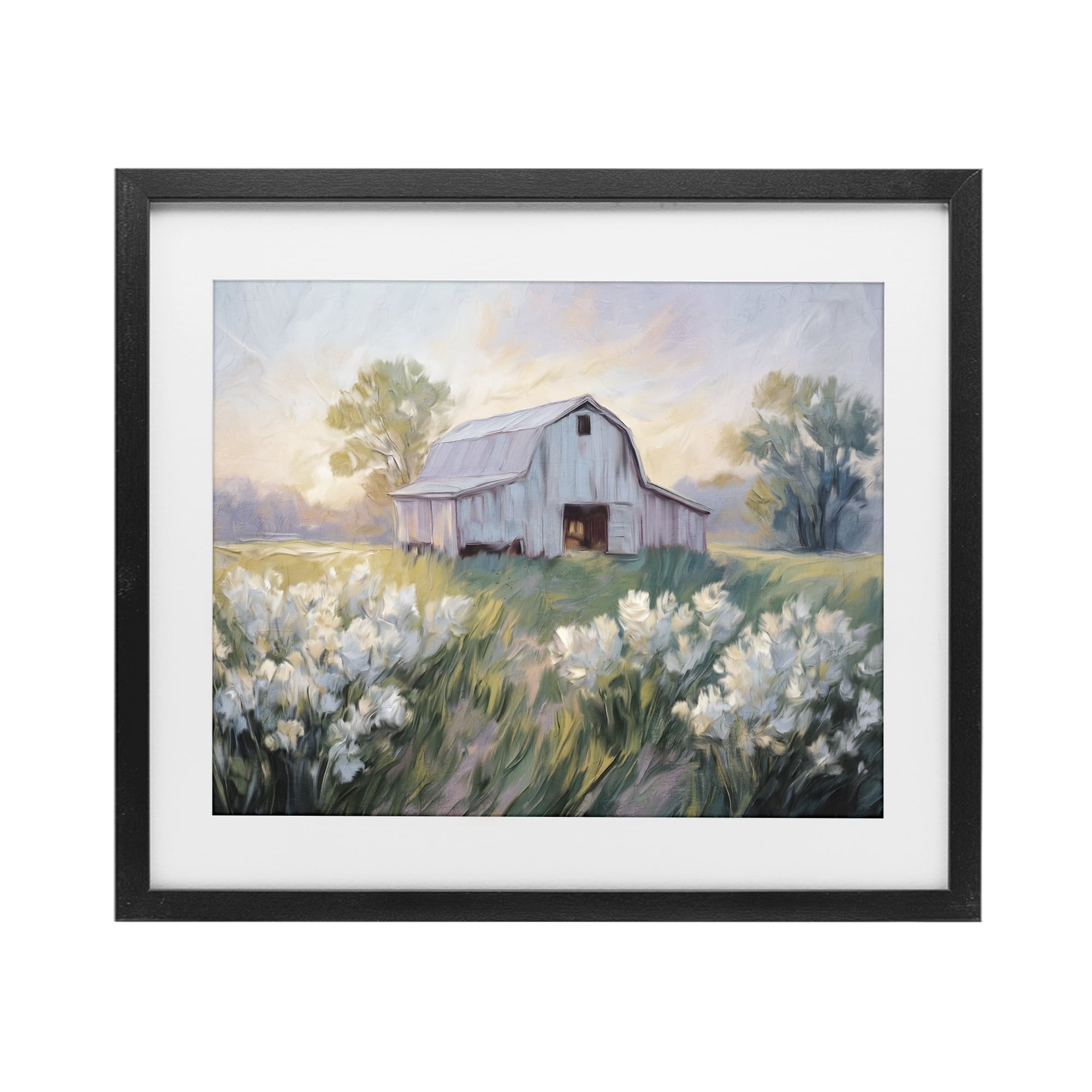 Stupell Industries Secluded Barn Landscape Black Framed Print Under Glass, design by Kim Allen