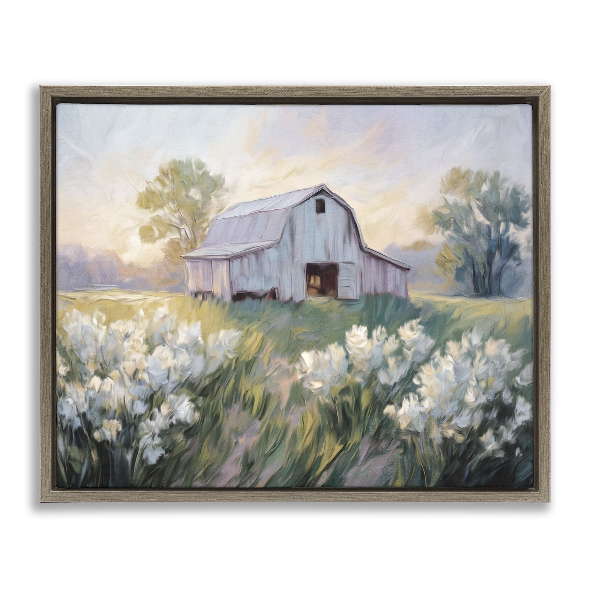 Stupell Industries Secluded Barn Landscape Brown Framed Floater Canvas Wall Art, design by Kim Allen
