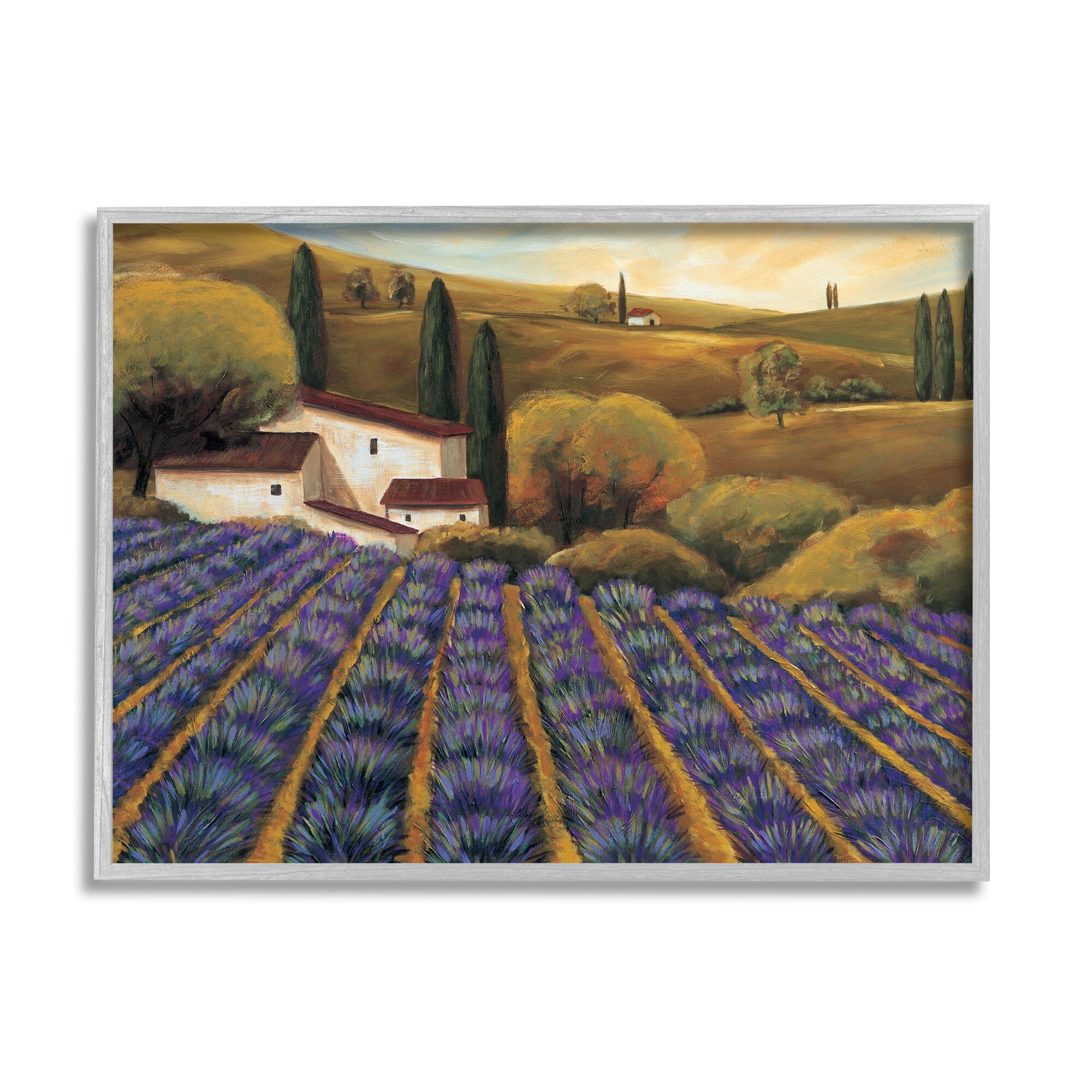 Stupell Industries Secluded Purple Vegetal Harvest Farm Meadow Sky Framed Wall Art, 20 x 16, Design by Michael Cooper