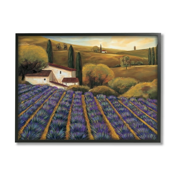 Stupell Industries Secluded Purple Vegetal Harvest Farm Meadow Sky Framed Wall Art, 30 x 24, Design by Michael Cooper