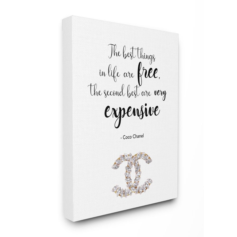 Stupell Industries Second Best Things In Life Quote Fashion Brand Glam Text Canvas Wall Art Design by Ziwei Li, 16" x 20"