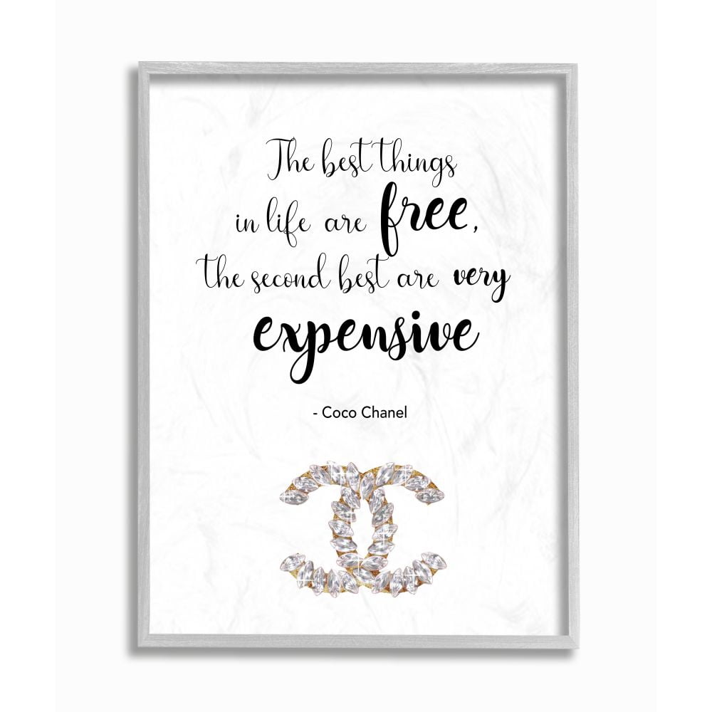 Stupell Industries Second Best Things In Life Quote Fashion Brand Glam Text Framed Wall Art Design by Ziwei Li