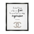 thumbnail image 1 of Stupell Industries Second Best Things In Life Quote Fashion Brand Glam Text Jet Black Framed Floating Canvas Wall Art, 24x30, by Ziwei Li, 1 of 6
