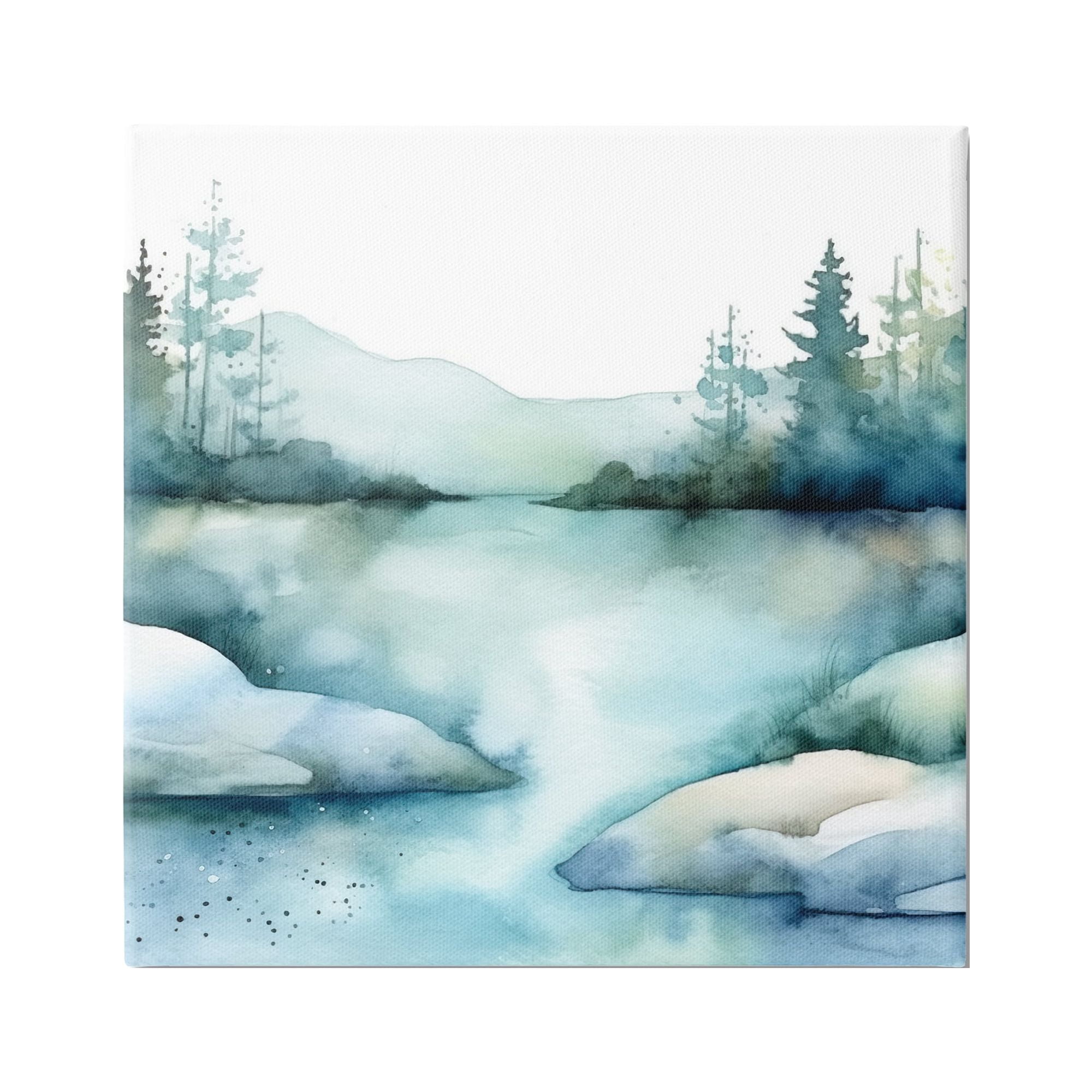 Stupell Industries Secret Embrace Landscape Landscape Painting Gallery Wrapped Canvas Art Print Wall Art, 36 x 36