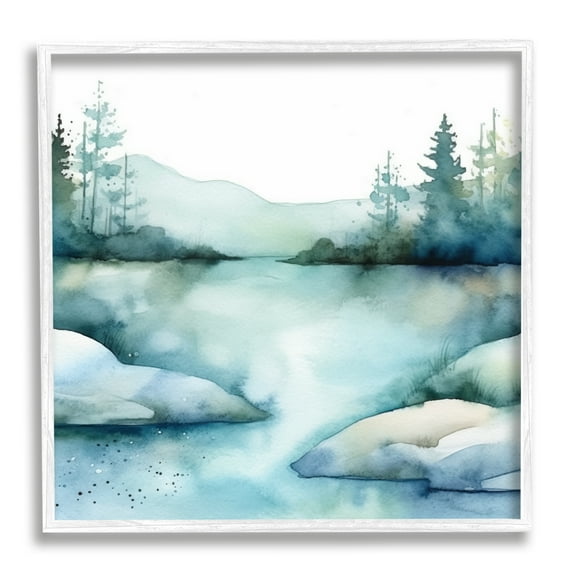 Stupell Industries Secret Embrace Landscape Landscape Painting White Framed Art Print Wall Art, 24 x 24