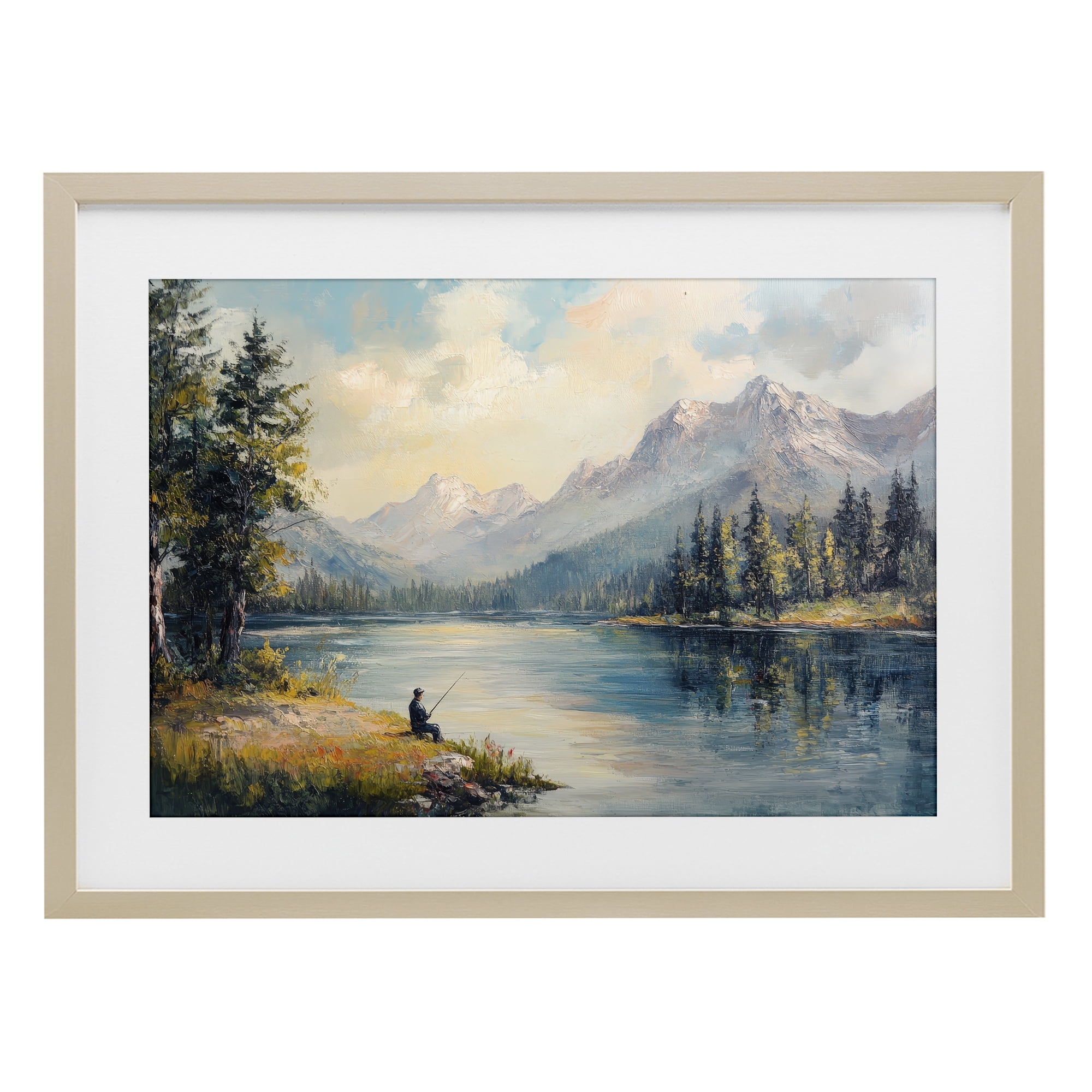 Stupell Industries Secret Fishing Spot Birch Framed Print Under Glass, design by Petal Prints Design