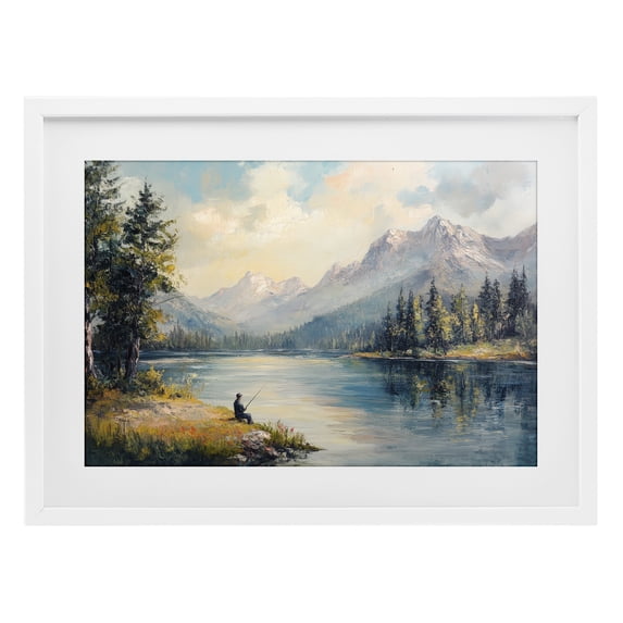 Stupell Industries Farmhouse Secret Fishing Spot White Framed Print Under Glass, 23 x 17, by Petals Prints Design