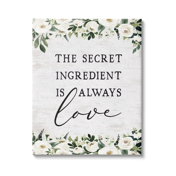 Stupell Industries Secret Ingredient Love Botanical & Floral Painting Gallery Wrapped Canvas Print Wall Art, 30 x 40