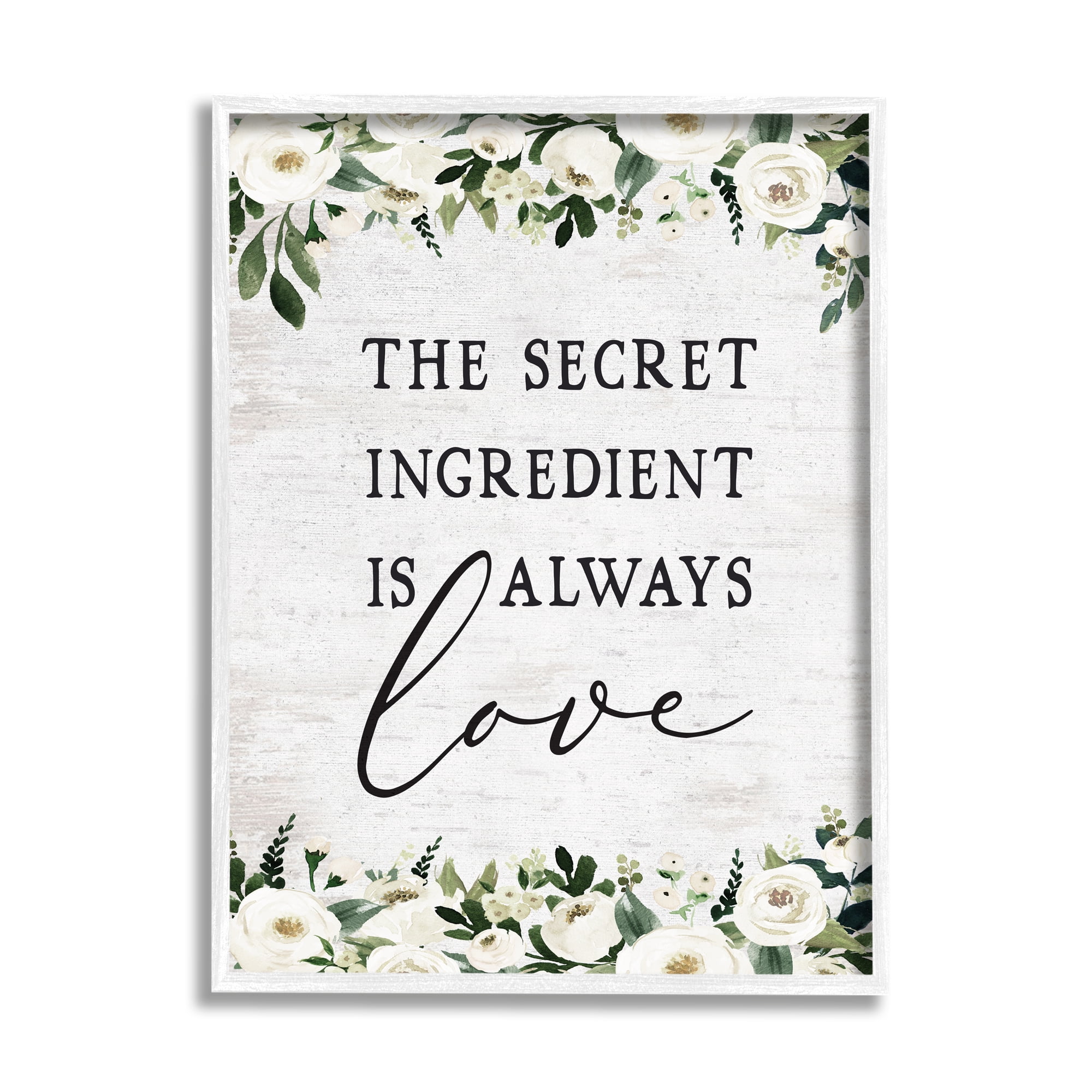 Stupell Industries Secret Ingredient Love Botanical & Floral Painting White Framed Art Print Wall Art, 16 x 20